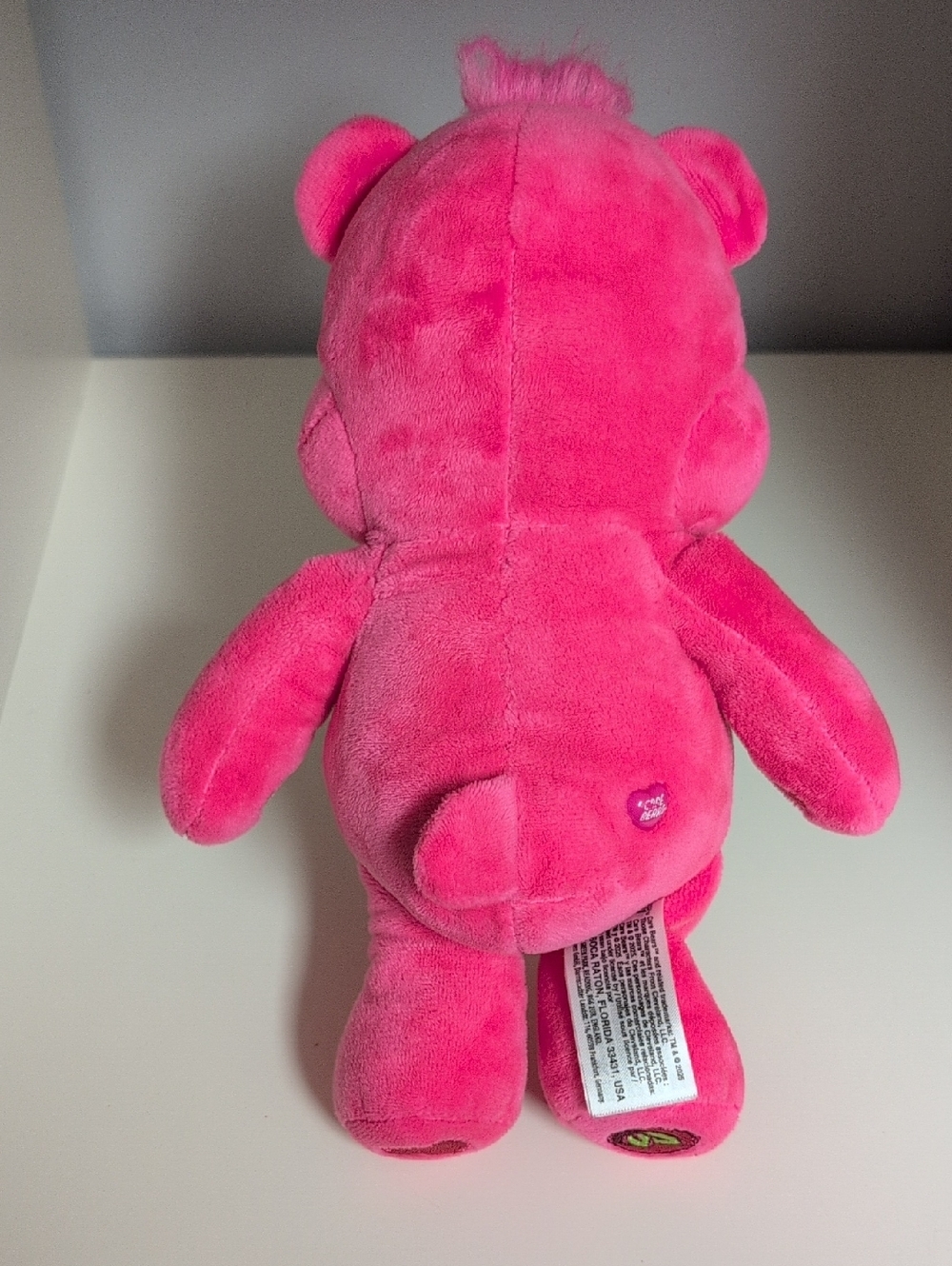 Basic Fun Care Bears Secret Bear 9" Hot Pink Bear Locket Belly Heart Foot Wink - Picture 5 of 6